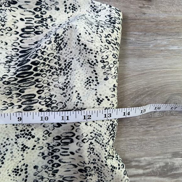 Likely Snakeskin Bodycon Dress Beige Black Midi Racerback Date Night Size 2 - Picture 7 of 13